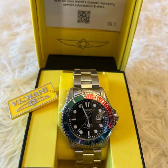 Invicta Silver Watch with Red and Green Accents - Picture 11 of 13